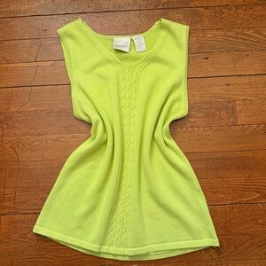 Y2K Green Cable Knit Tank Top